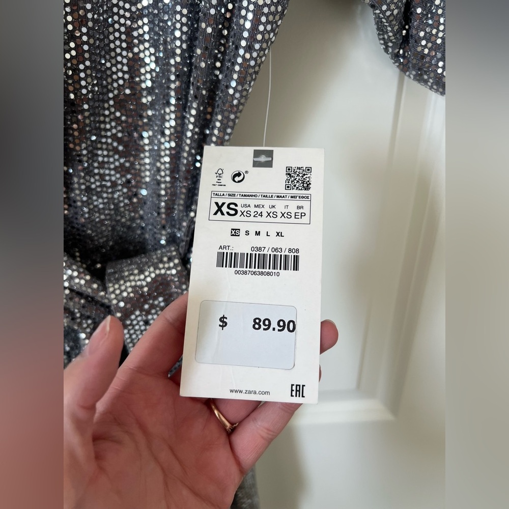 Zara Glittering Silver Sequin Jacket - image 5